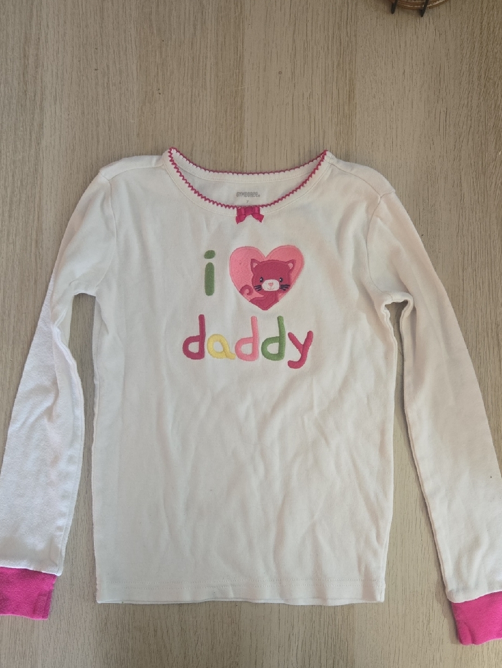 Gymboree White Long Sleeve 'I ♥ Daddy' Top with Pink Accents